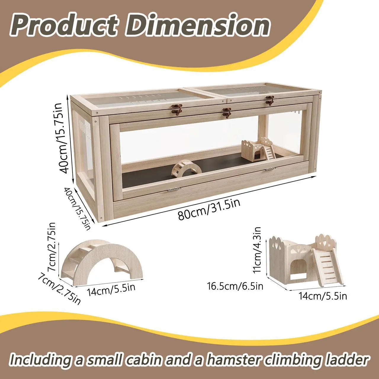 Hamster Cage 31.5inx15.75inx15.75in